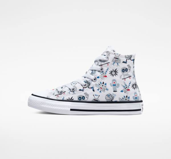 Tenis Cano Alto Converse Chuck Taylor All Star Creatures Branco Cinzentas Azuis | CV-123UFE