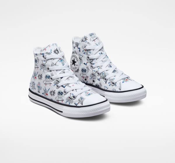 Tenis Cano Alto Converse Chuck Taylor All Star Creatures Branco Cinzentas Azuis | CV-123UFE