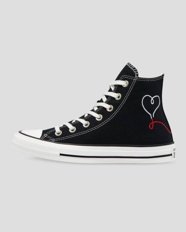 Tenis Cano Alto Converse Chuck Taylor All Star Love Thread Pretas | CV-149HTK