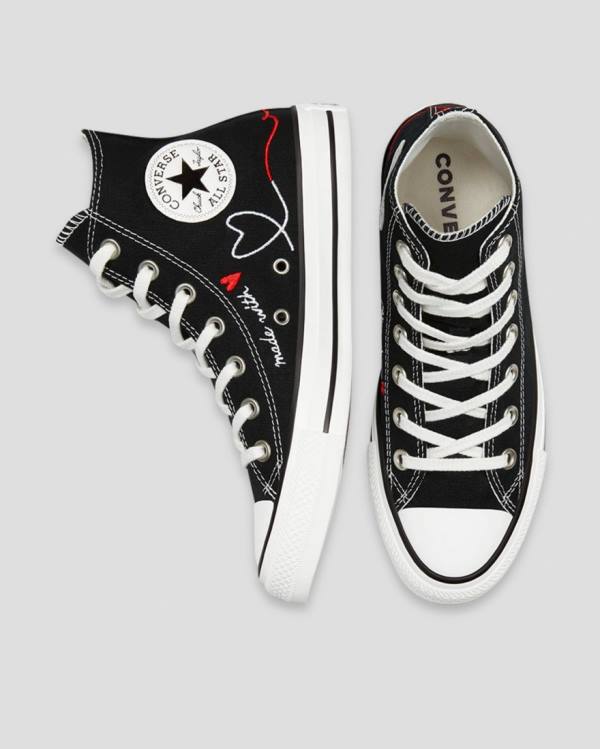 Tenis Cano Alto Converse Chuck Taylor All Star Love Thread Pretas | CV-149HTK