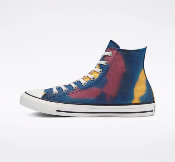 Tenis Cano Alto Converse Chuck Taylor All Star Tie-Dye Azuis Multicoloridas | CV-159HMK