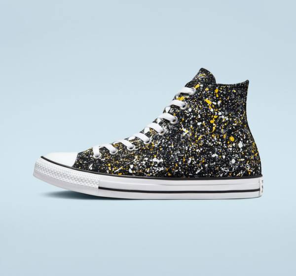 Tenis Cano Alto Converse Chuck Taylor All Star Archive Paint Splatter Pretas Branco | CV-187GUB