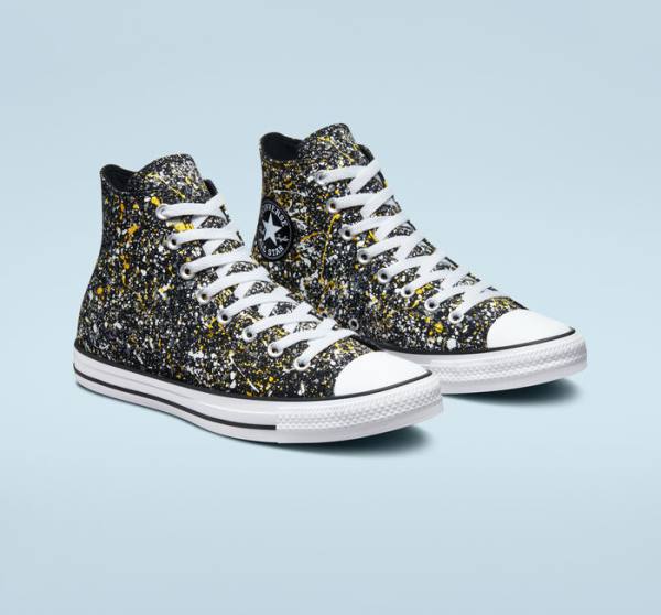 Tenis Cano Alto Converse Chuck Taylor All Star Archive Paint Splatter Pretas Branco | CV-187GUB