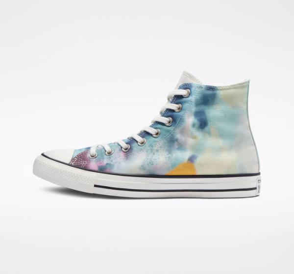 Tenis Cano Alto Converse Chuck Taylor All Star Tie-Dye Multicoloridas Pretas | CV-215FCK