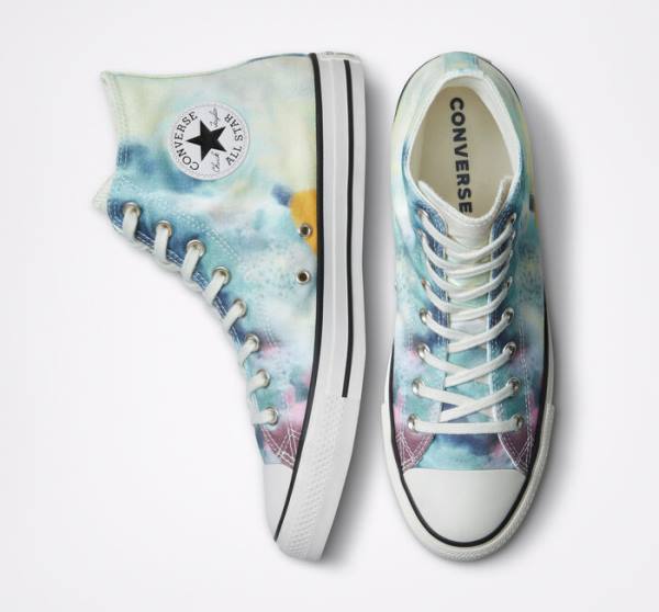 Tenis Cano Alto Converse Chuck Taylor All Star Tie-Dye Multicoloridas Pretas | CV-215FCK