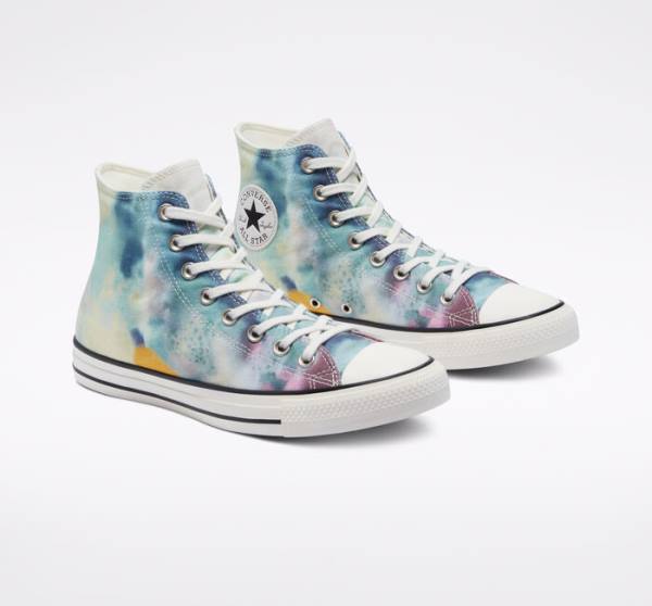 Tenis Cano Alto Converse Chuck Taylor All Star Tie-Dye Multicoloridas Pretas | CV-215FCK