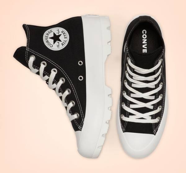 Tenis Cano Alto Converse Chuck Taylor All Star Lugged Pretas Branco | CV-217ZFG