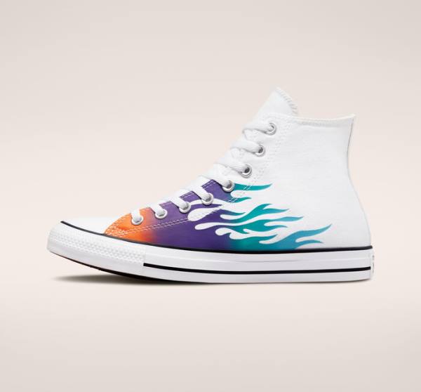 Tenis Cano Alto Converse Chuck Taylor All Star Archive Prints Branco Azuis Turquesa | CV-243MDO