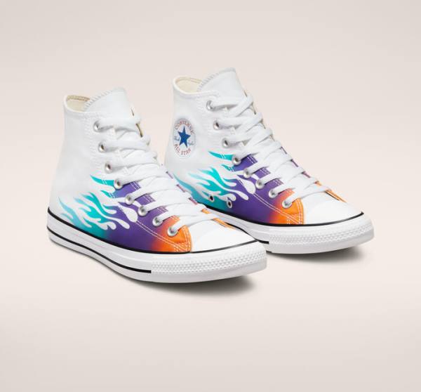 Tenis Cano Alto Converse Chuck Taylor All Star Archive Prints Branco Azuis Turquesa | CV-243MDO