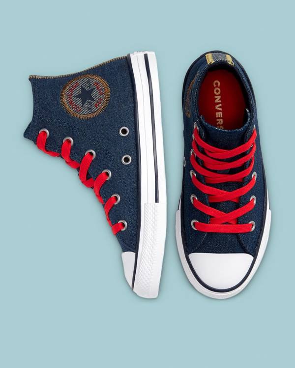 Tenis Cano Alto Converse Chuck Taylor All Star Denim Reverse Twill Azuis | CV-247SDI