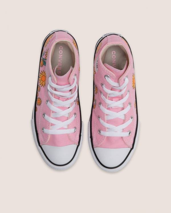 Tenis Cano Alto Converse Chuck Taylor All Star Sunflower Print Rosa | CV-249JKX