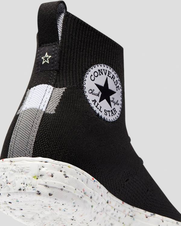 Tenis Cano Alto Converse Chuck Taylor All Star Crater Renew Knit Pretas | CV-257TBK