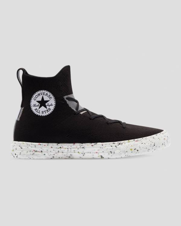 Tenis Cano Alto Converse Chuck Taylor All Star Crater Renew Knit Pretas | CV-257TBK