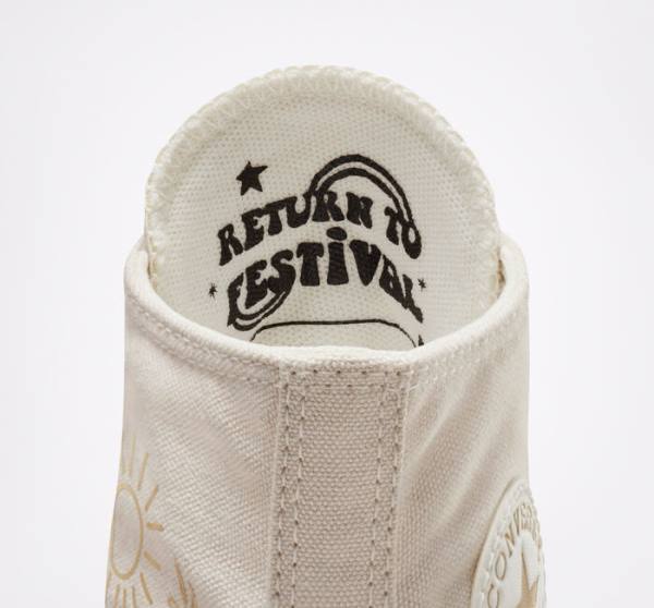 Tenis Cano Alto Converse Chuck Taylor All Star Lift Plataforma Golden Elements Marrom Luz Douradas | CV-284AYO