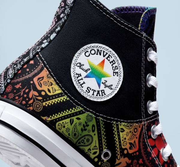 Tenis Cano Alto Converse Chuck Taylor All Star Pride Pretas Vermelhas | CV-297UIY