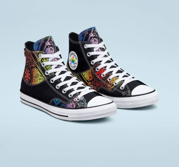 Tenis Cano Alto Converse Chuck Taylor All Star Pride Pretas Vermelhas | CV-297UIY