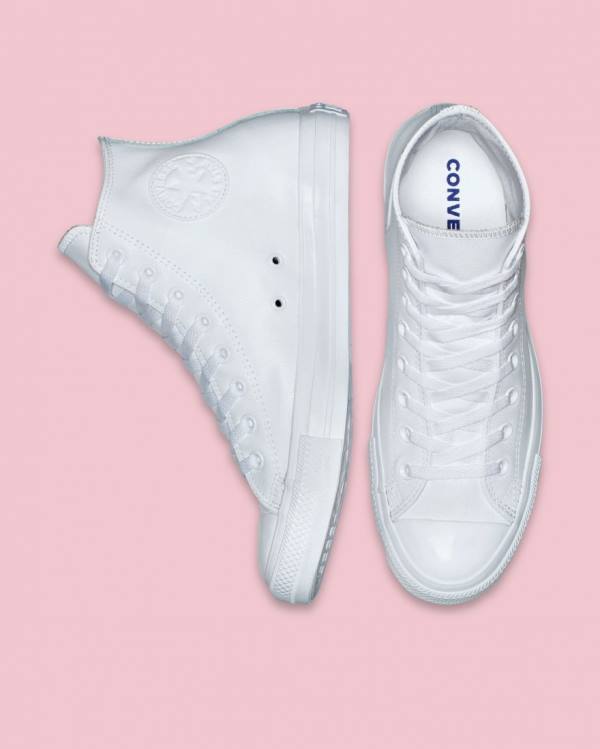 Tenis Cano Alto Converse Chuck Taylor All Star Couro Branco | CV-310MTK