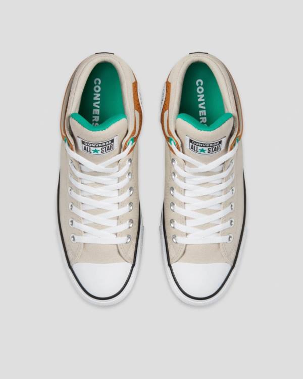 Tenis Cano Alto Converse Chuck Taylor All Star High Street String Marrom Bege | CV-367CSV