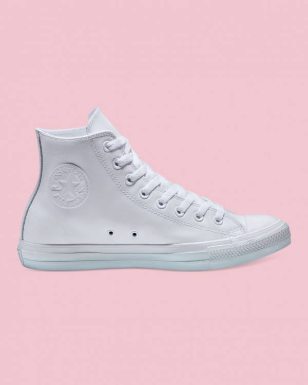 Tenis Cano Alto Converse Chuck Taylor All Star Couro Branco | CV-486YUP