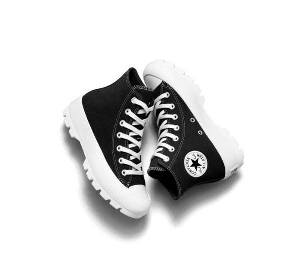 Tenis Cano Alto Converse Chuck Taylor All Star Lugged Pretas Branco | CV-507NXM