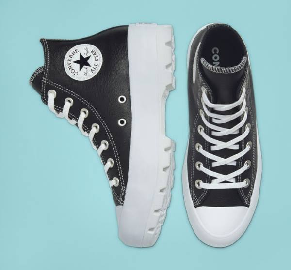 Tenis Cano Alto Converse Chuck Taylor All Star Lugged Couro Pretas Branco | CV-517CJN