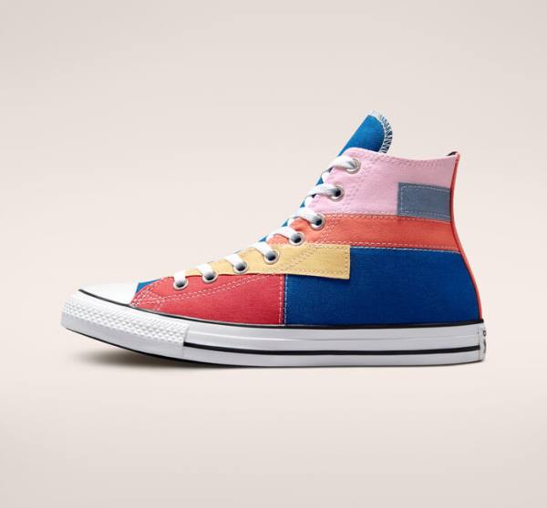 Tenis Cano Alto Converse Chuck Taylor All Star Patchwork Azuis Rosa | CV-548BWH