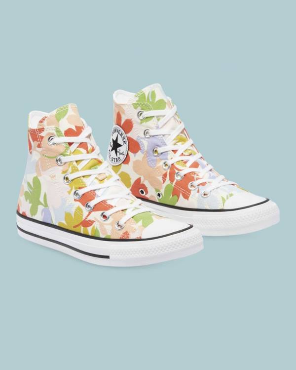 Tenis Cano Alto Converse Chuck Taylor All Star Garden Party All Over Bege | CV-561FMT