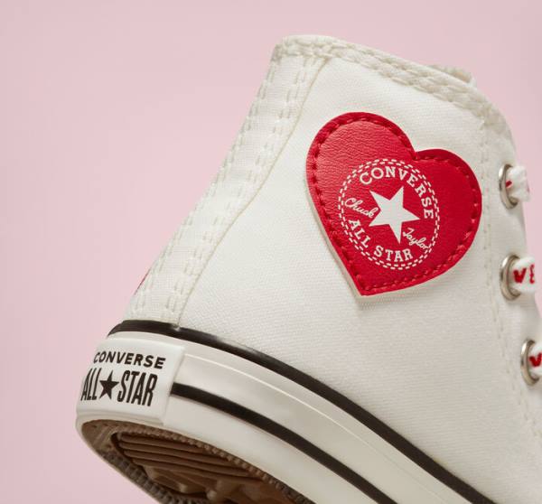 Tenis Cano Alto Converse Chuck Taylor All Star Crafted with Love Branco Vermelhas | CV-571OWC