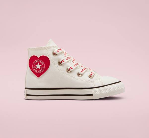 Tenis Cano Alto Converse Chuck Taylor All Star Crafted with Love Branco Vermelhas | CV-571OWC