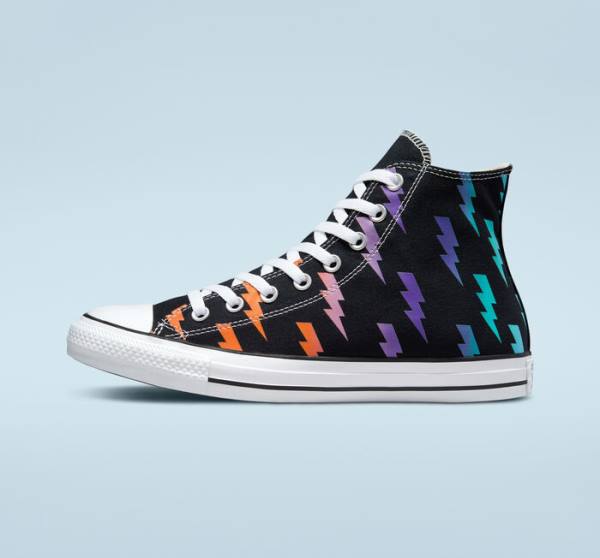 Tenis Cano Alto Converse Chuck Taylor All Star Archive Prints Pretas Azuis Turquesa | CV-591KXP