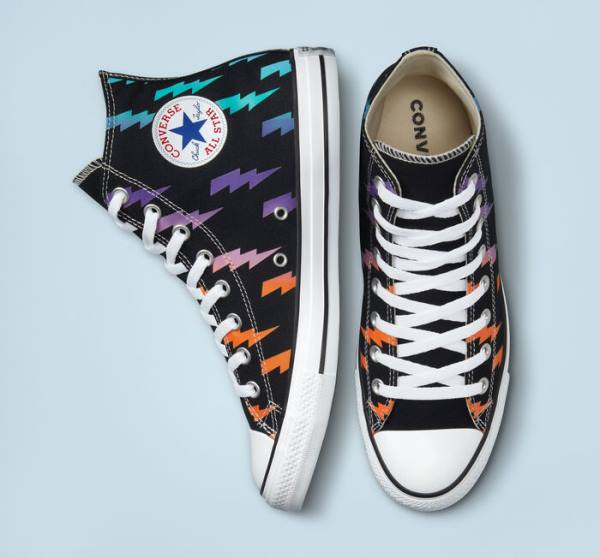 Tenis Cano Alto Converse Chuck Taylor All Star Archive Prints Pretas Azuis Turquesa | CV-591KXP