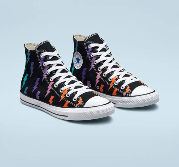 Tenis Cano Alto Converse Chuck Taylor All Star Archive Prints Pretas Azuis Turquesa | CV-591KXP