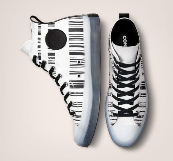 Tenis Cano Alto Converse Chuck Taylor All Star CX Translucent Barcode Branco Pretas | CV-602ZOR