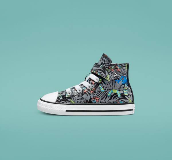 Tenis Cano Alto Converse Chuck Taylor All Star Easy-On Plants Pretas Luz Verdes Branco | CV-643BKX