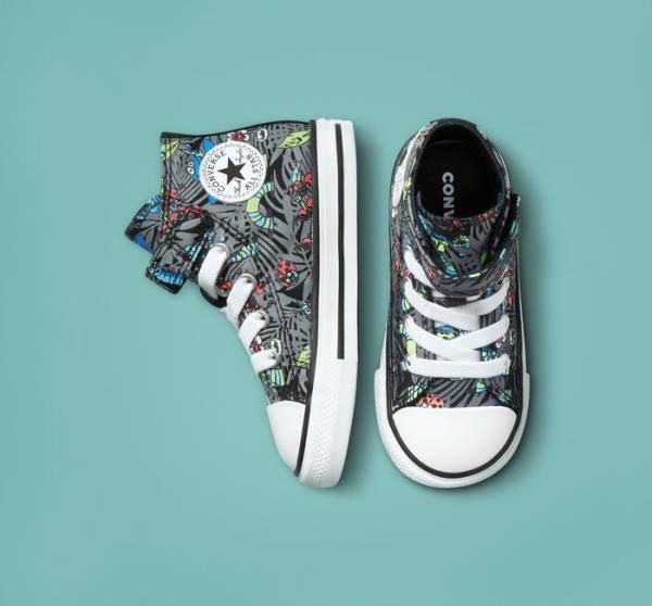 Tenis Cano Alto Converse Chuck Taylor All Star Easy-On Plants Pretas Luz Verdes Branco | CV-643BKX