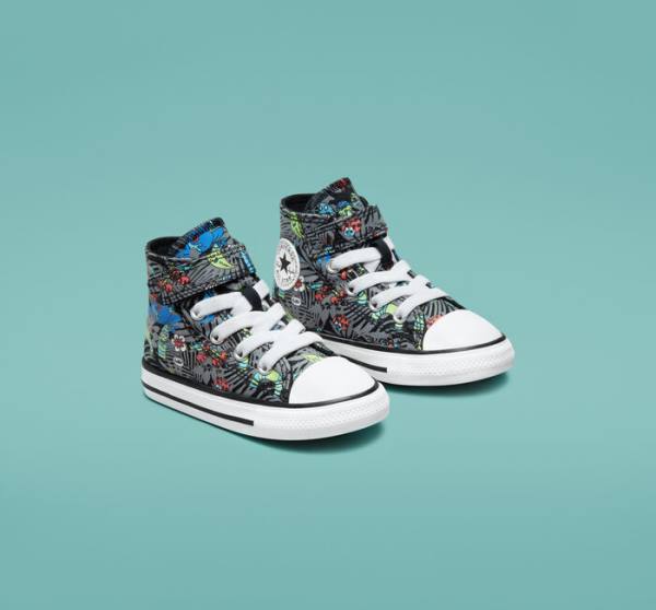 Tenis Cano Alto Converse Chuck Taylor All Star Easy-On Plants Pretas Luz Verdes Branco | CV-643BKX