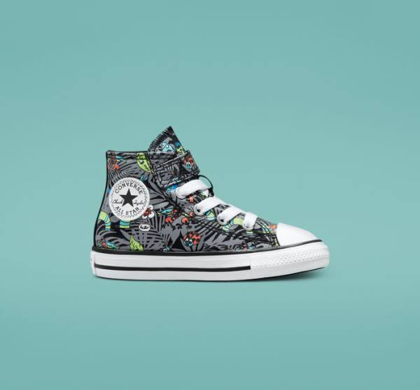 Tenis Cano Alto Converse Chuck Taylor All Star Easy-On Plants Pretas Luz Verdes Branco | CV-643BKX