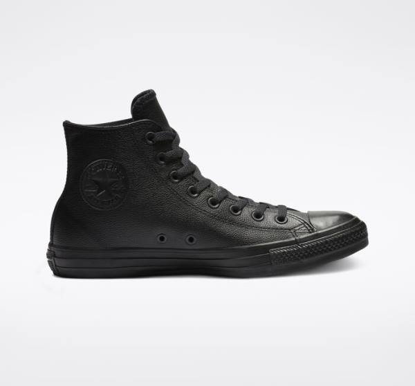 Tenis Cano Alto Converse Chuck Taylor All Star Couro Pretas | CV-691HMJ