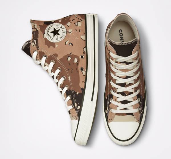 Tenis Cano Alto Converse Chuck Taylor All Star Archive Camo Marrom Pretas | CV-698HFV