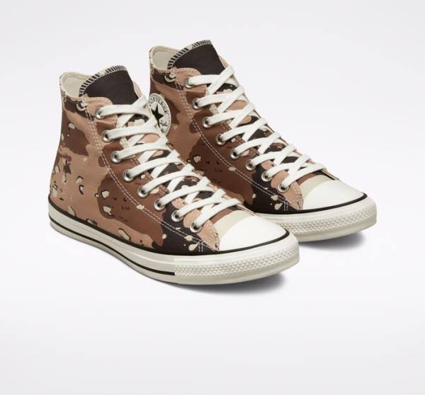 Tenis Cano Alto Converse Chuck Taylor All Star Archive Camo Marrom Pretas | CV-698HFV