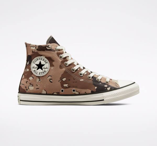 Tenis Cano Alto Converse Chuck Taylor All Star Archive Camo Marrom Pretas | CV-698HFV