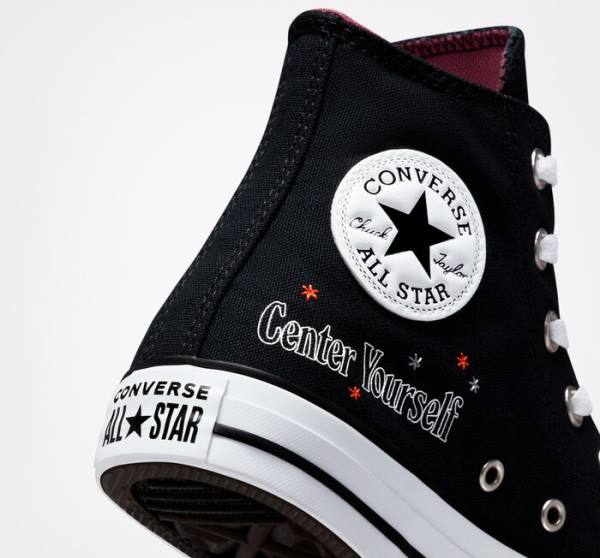 Tenis Cano Alto Converse Chuck Taylor All Star You Are On The Right Path Pretas Branco | CV-719UHF