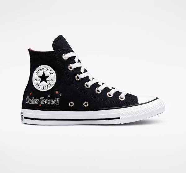 Tenis Cano Alto Converse Chuck Taylor All Star You Are On The Right Path Pretas Branco | CV-719UHF