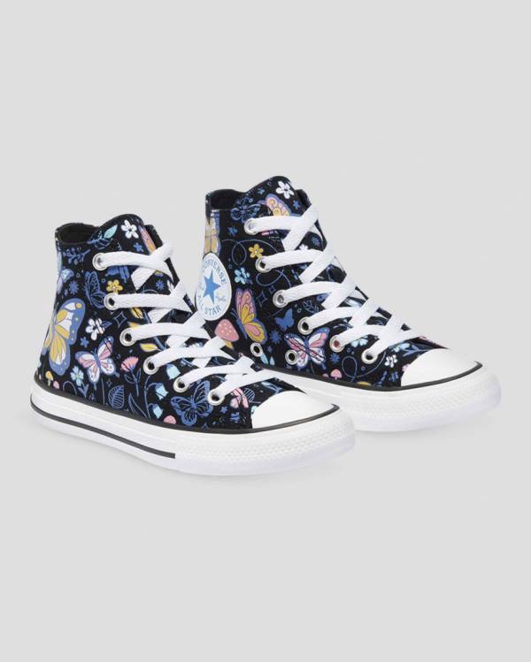 Tenis Cano Alto Converse Chuck Taylor All Star Butterfly Fun Pretas | CV-768TVU