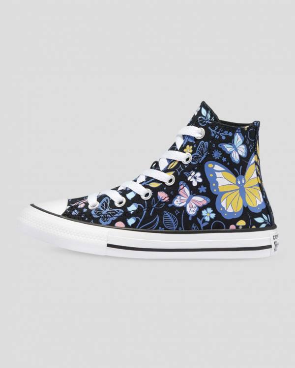 Tenis Cano Alto Converse Chuck Taylor All Star Butterfly Fun Pretas | CV-768TVU