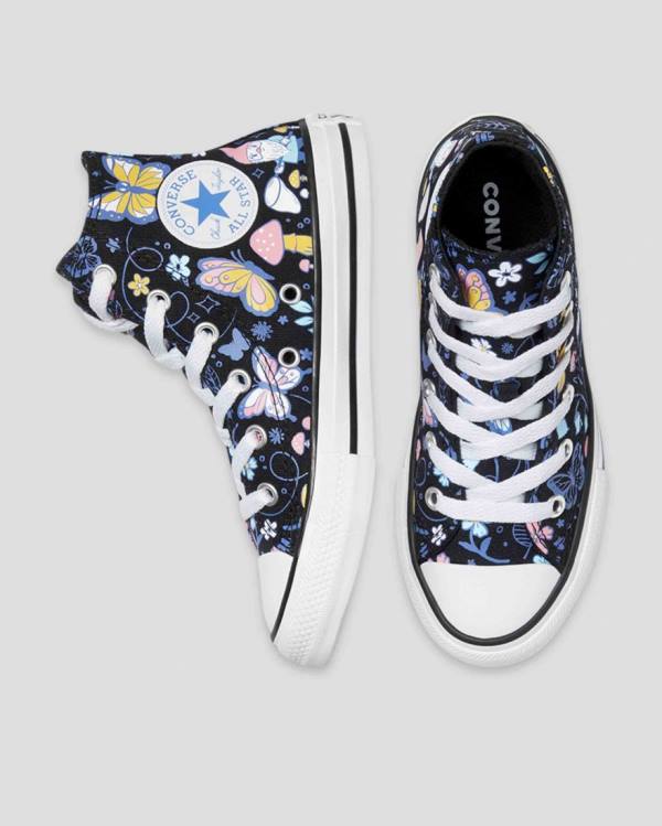 Tenis Cano Alto Converse Chuck Taylor All Star Butterfly Fun Pretas | CV-768TVU