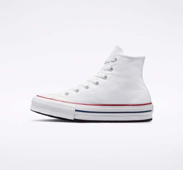 Tenis Cano Alto Converse Chuck Taylor All Star Lift Plataforma Branco Vermelhas Escuro Azul Marinho | CV-780HKB