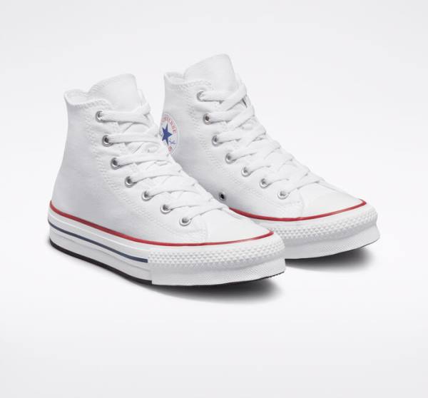 Tenis Cano Alto Converse Chuck Taylor All Star Lift Plataforma Branco Vermelhas Escuro Azul Marinho | CV-780HKB