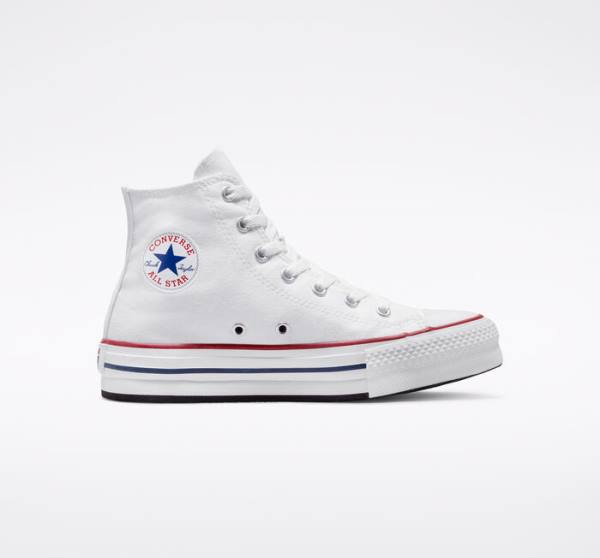 Tenis Cano Alto Converse Chuck Taylor All Star Lift Plataforma Branco Vermelhas Escuro Azul Marinho | CV-780HKB