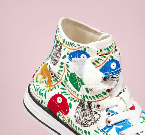 Tenis Cano Alto Converse Chuck Taylor All Star Easy-On Multicolored Animals Branco Multicoloridas Pretas | CV-827IST